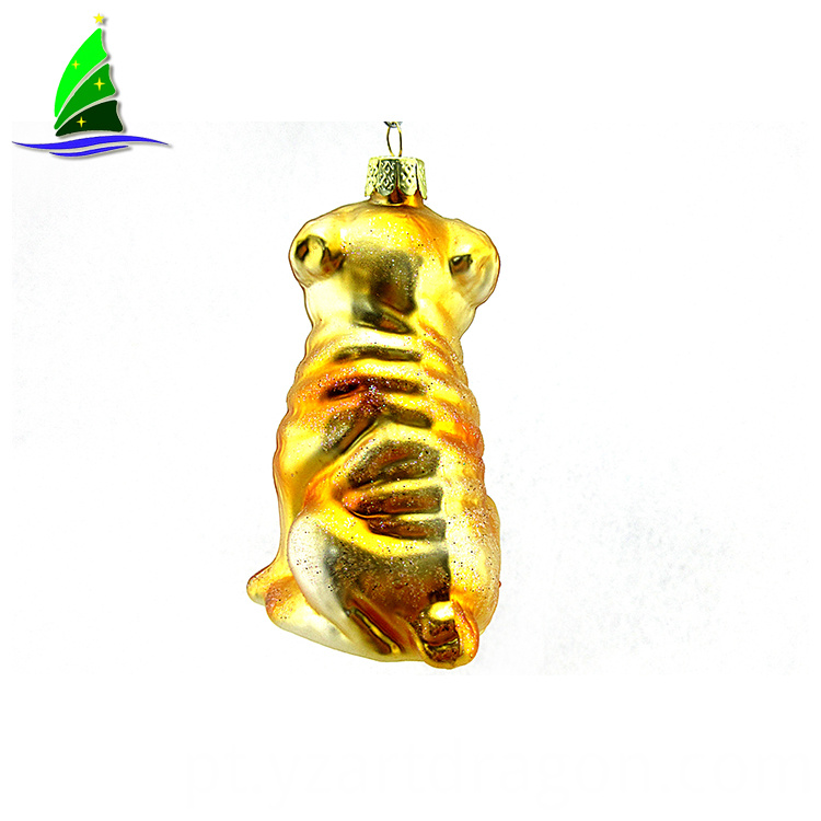 Ornamentos de vidro de cão dourado Golden dog Glass Ornaments
